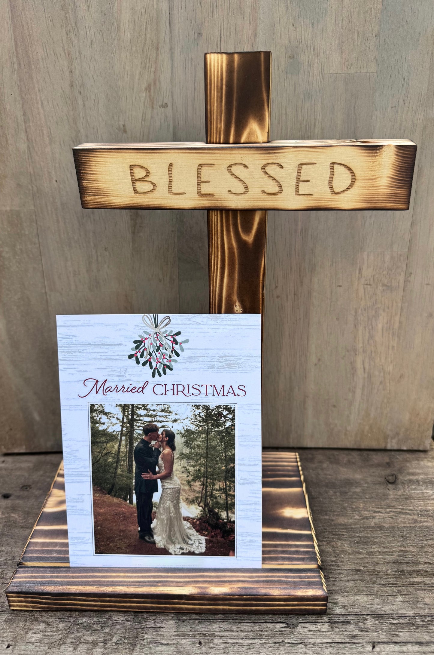 Wooden Cross Card Display