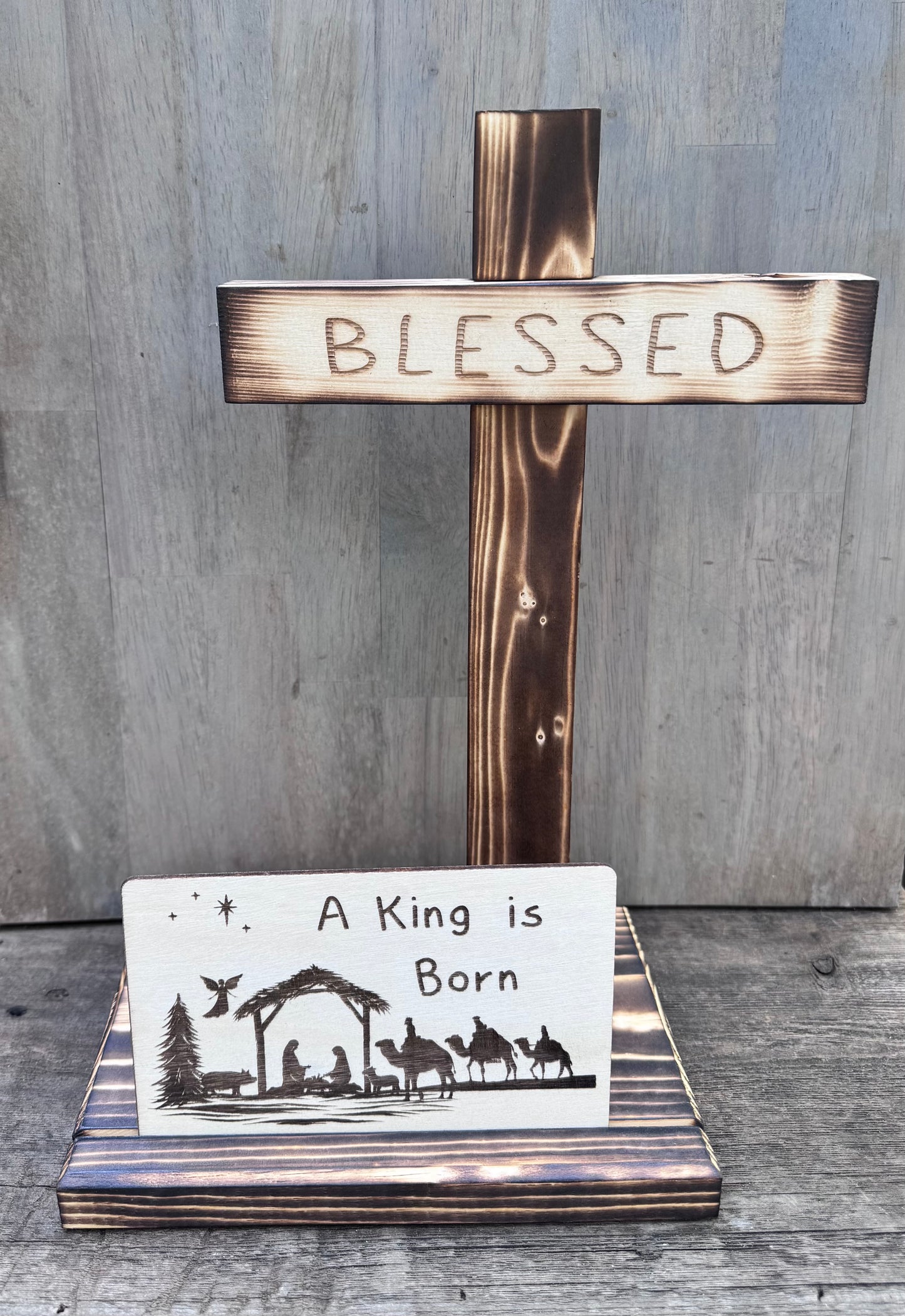 Wooden Cross Card Display