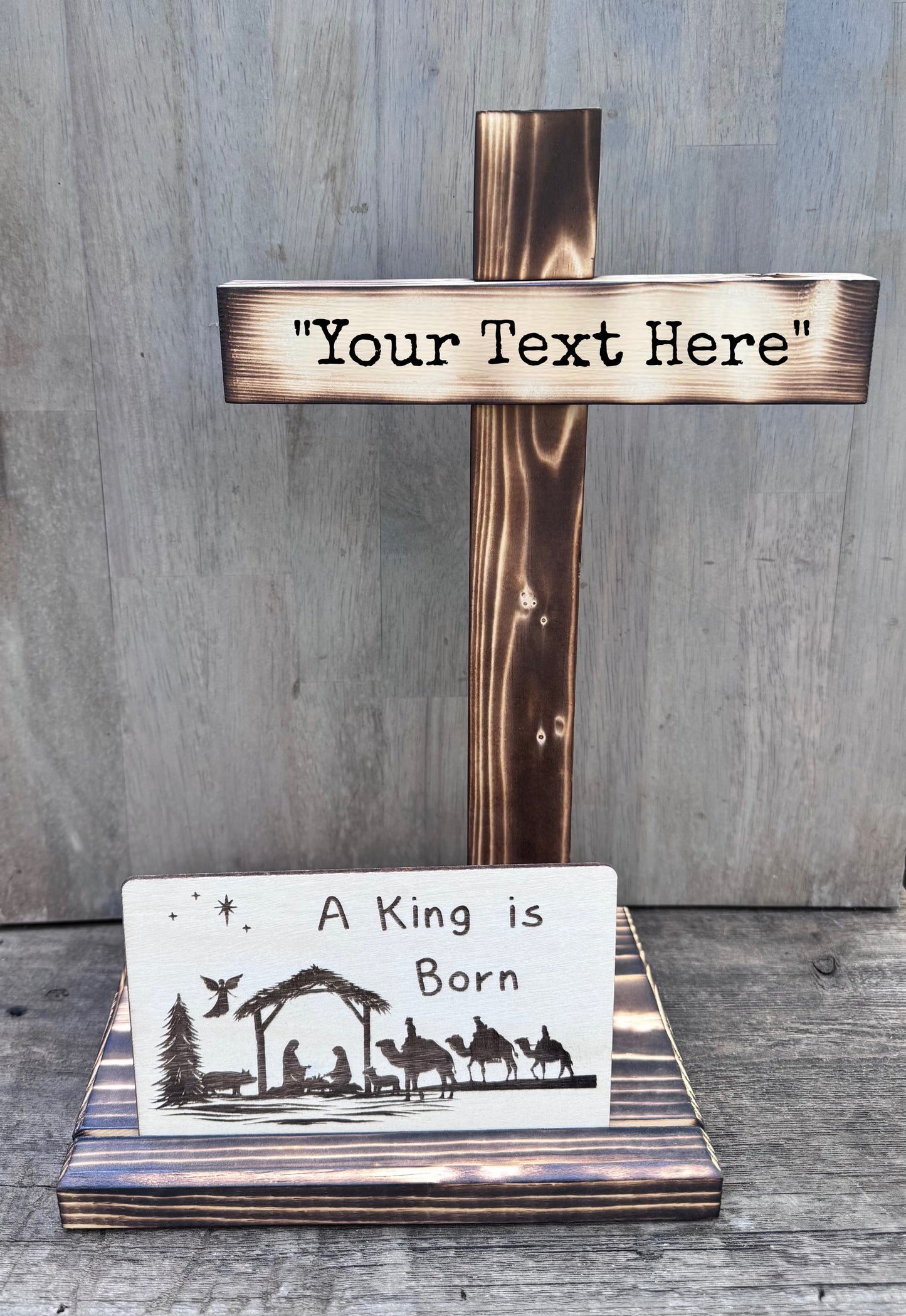 Wooden Cross Card Display